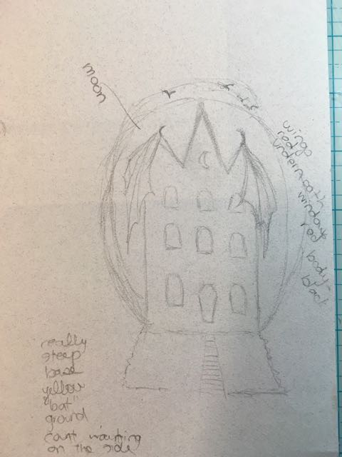 Concept drawing for the Bat Wing House