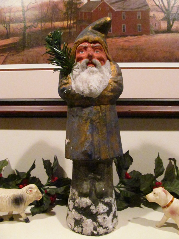 12-inch Belsnickle stamped Germany on the base. The original feather tree is long gone.