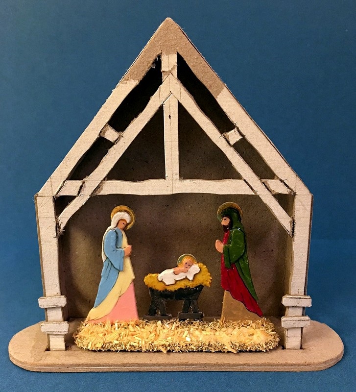 nativity figurines finished and stable work in progress.JPG