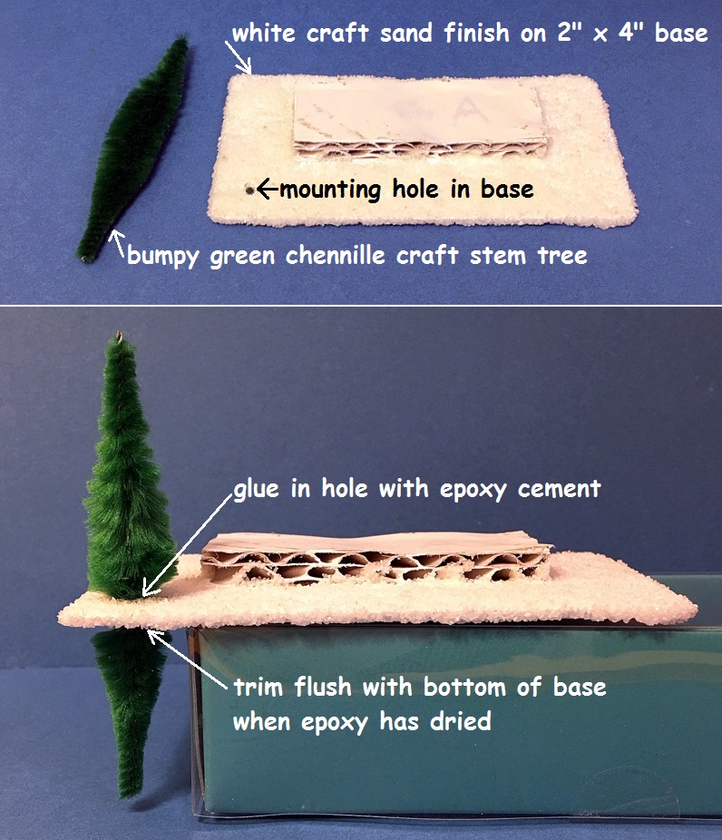 ten cent city house base with bumpy chenille tree.JPG