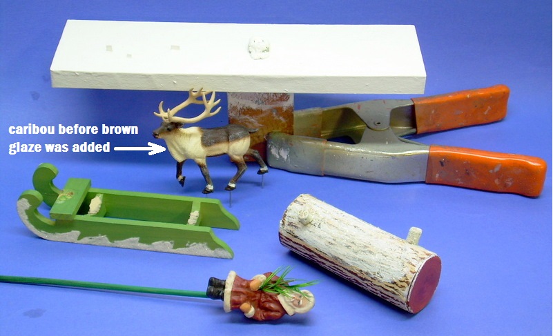 yule log santa deer sled unfinished.JPG