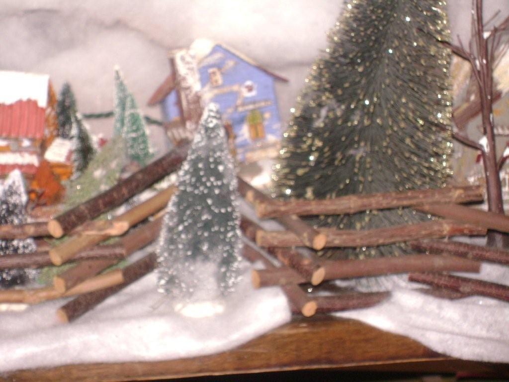 Miniature Japanese Christmas village houses