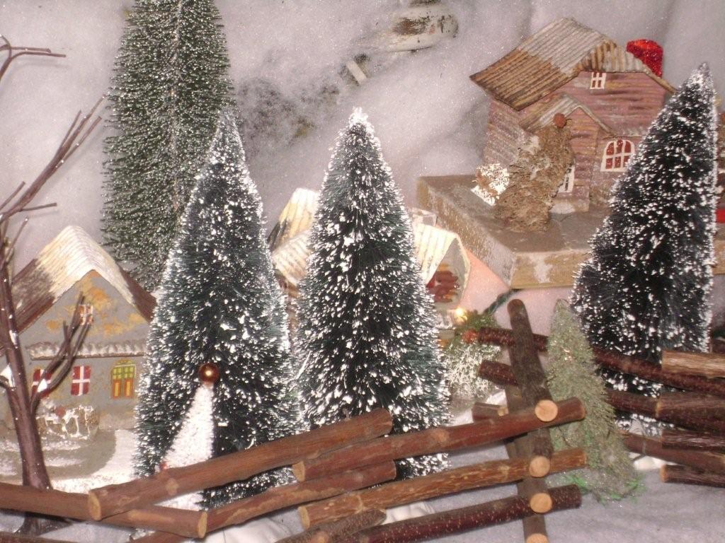 Miniature Japanese Christmas village houses