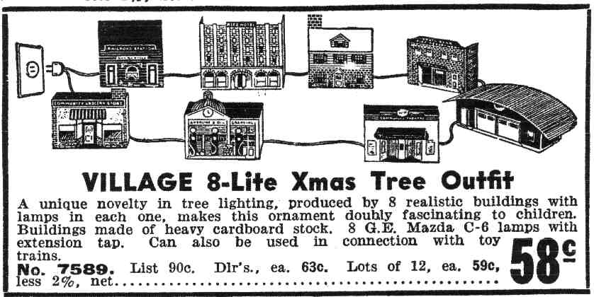 Early Japanese postwar carboard 
Christmas house light string set