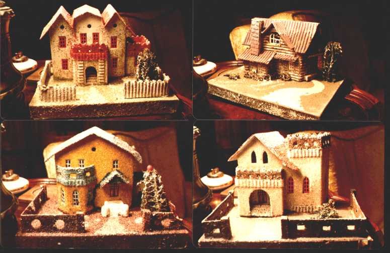 huge prewar cardboard 
Christmas houses