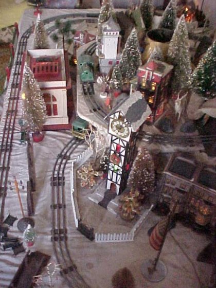 Christmas toy train layout