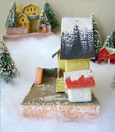 vintage Xmas village house