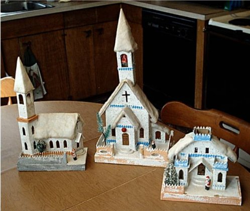 Antique Christmas Village Putz House