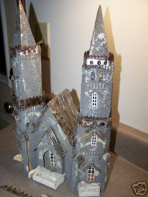 Antique Christmas Village Putz Cathedral