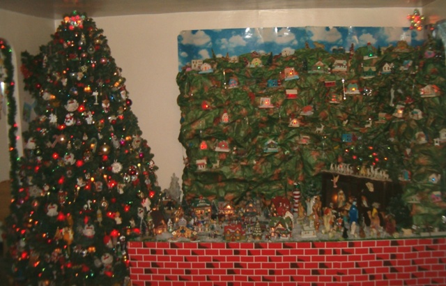 Christmas village putz display