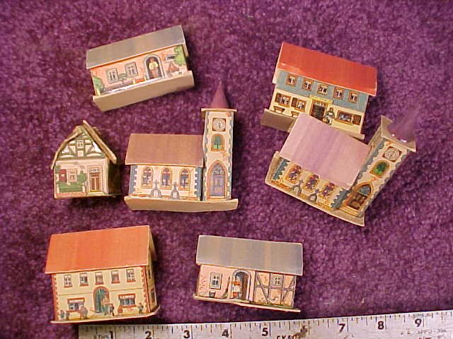 earliest miniature cardboard Christmas houses