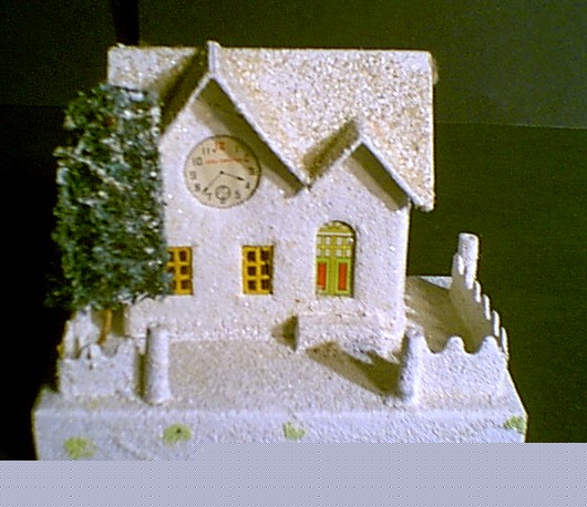 Merry Christmas clock putz house