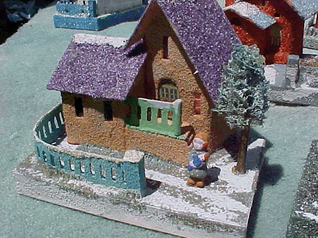 antique Christmas putz houses
