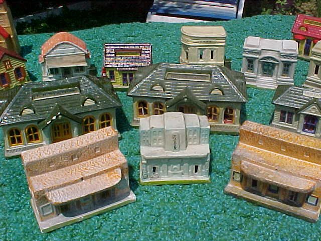 Vintage plaster Japanese train village house