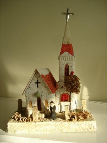 Antique Christmas village putz house collectible