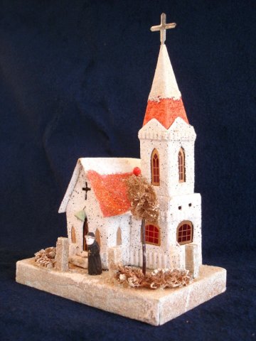 Antique Christmas village putz house collectible