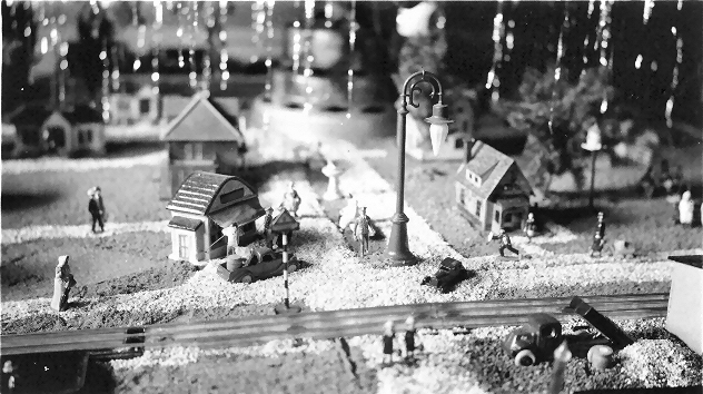 Vintage Christmas Lionel trains layout photo