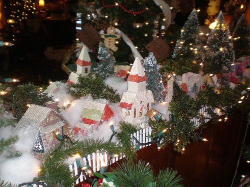 Christmas village putz display