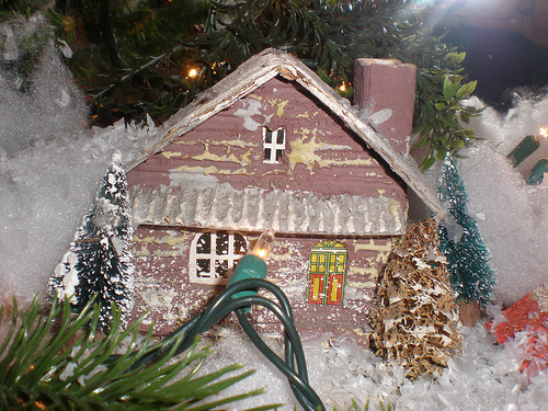 Christmas village putz display
