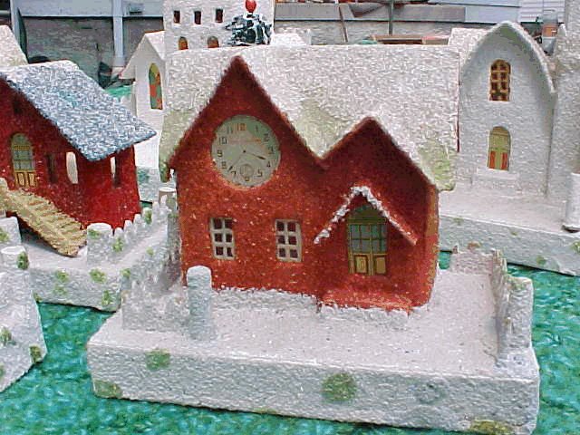Christmas village clock house