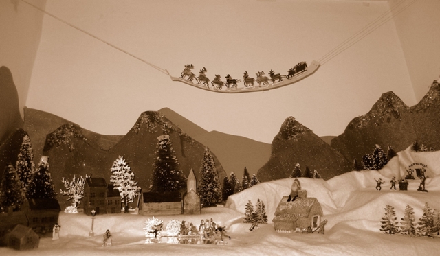 Christmas putz store window