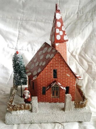 Antique Christmas village putz house collectible