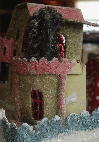 Antique Christmas village putz house collectible