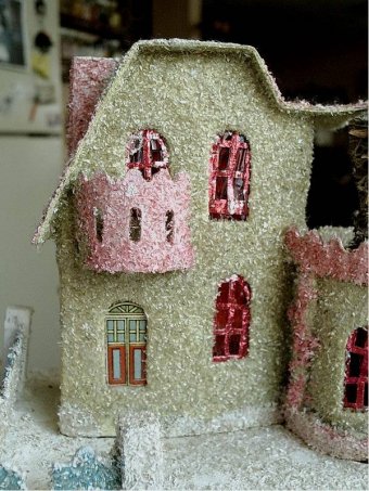 Antique Christmas village putz house collectible