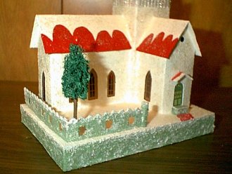 Original home made Christmas putz house