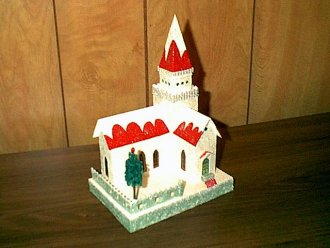 Original home made Christmas putz house