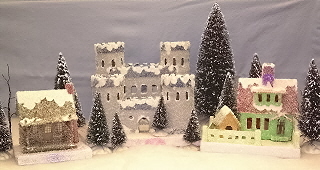 Original home made Christmas putz house