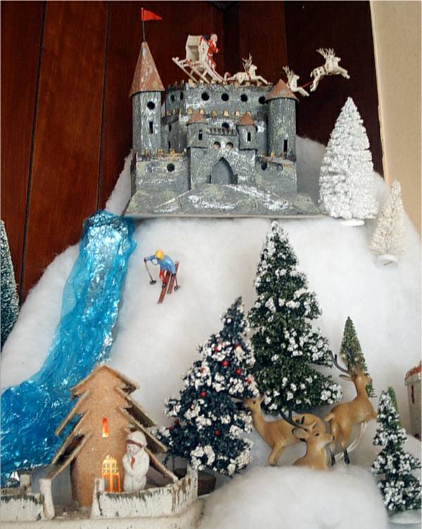 Christmas village putz display