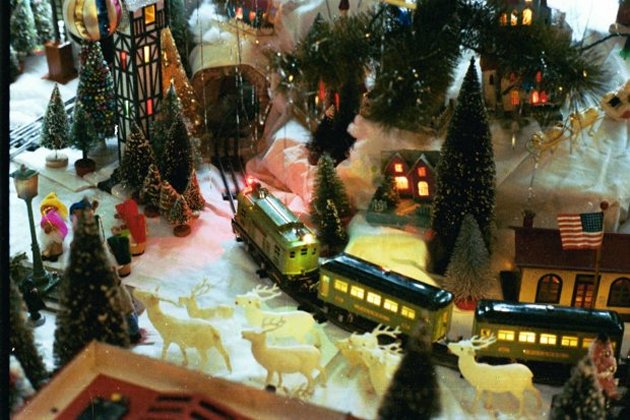 vintage train layout photo