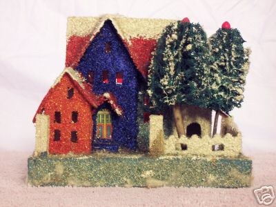 Antique Christmas village house