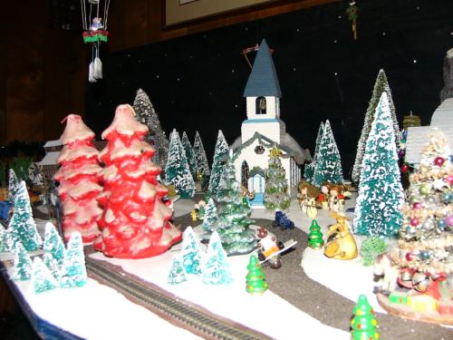 Christmas village houses putz display