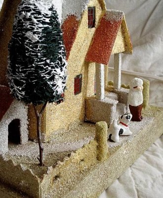 Antique Christmas village putz house collectible