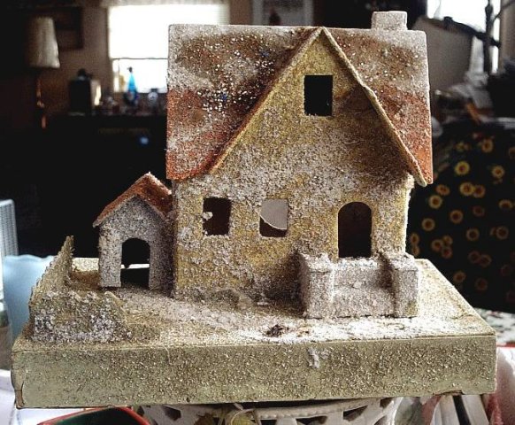 Antique Christmas village putz house collectible