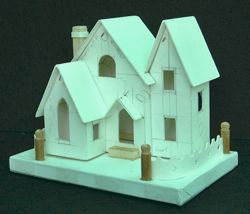 Original home made Christmas putz house