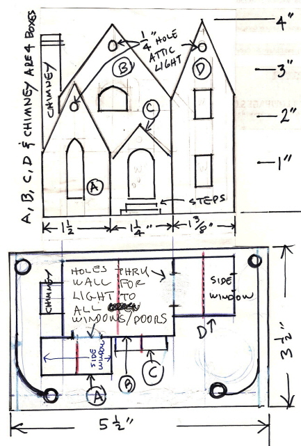 Original home made Christmas putz house