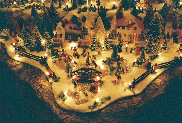 Christmas village houses putz display