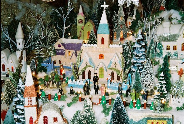 Christmas village houses putz display