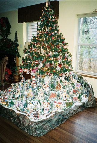 Christmas village houses putz display