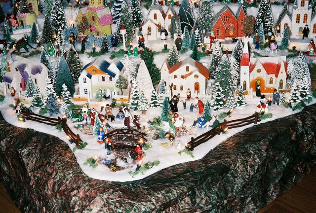 Christmas village houses putz display