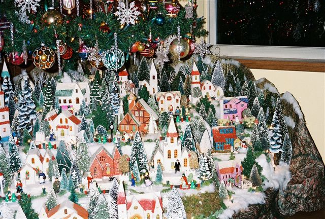 Christmas village houses putz display