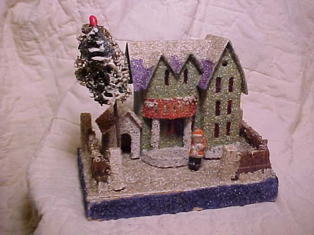 Antique Christmas village putz house