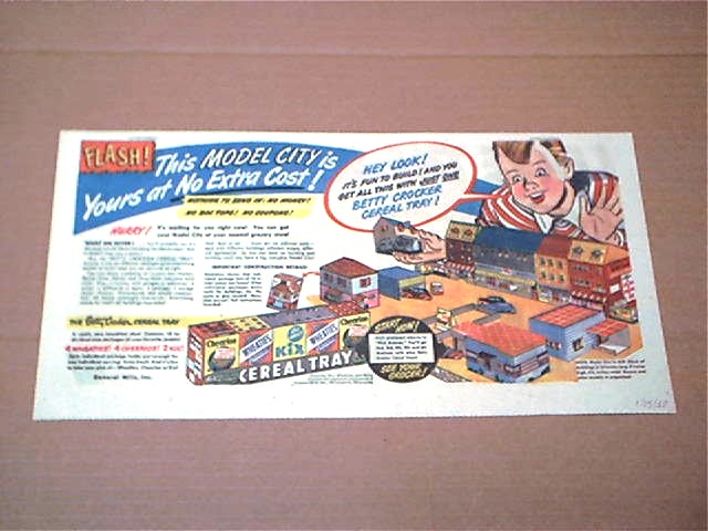 1940s cereal premium cardboard village