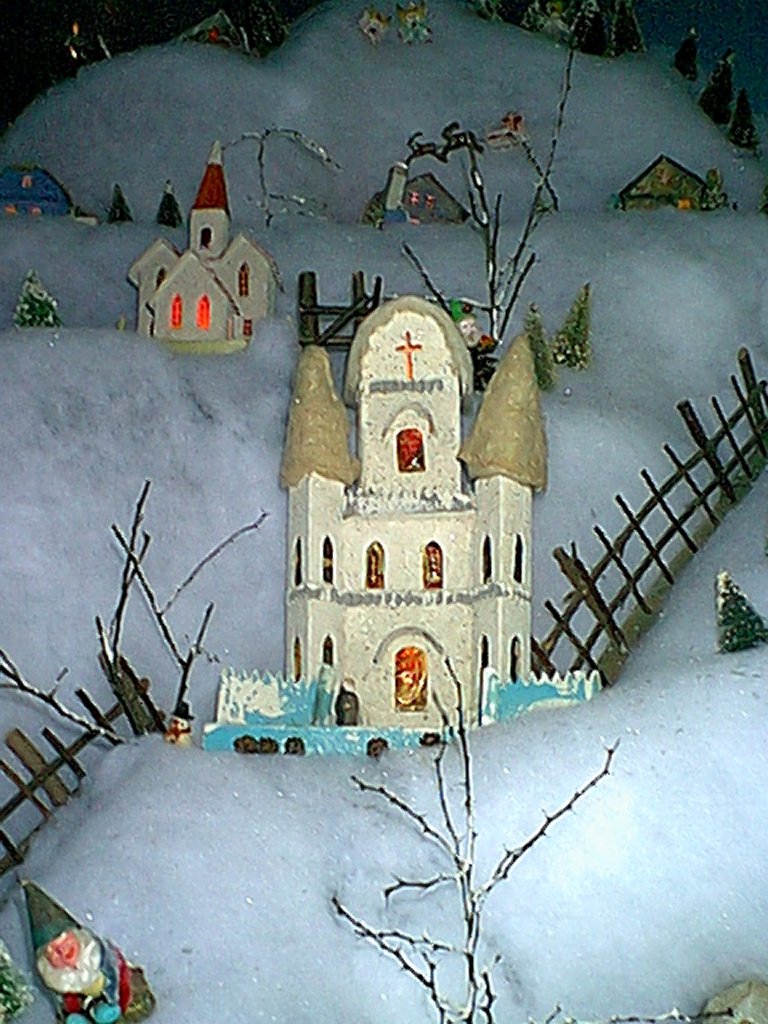 Christmas village putz house
