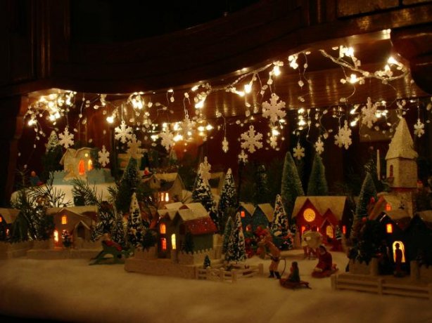 Christmas putz display