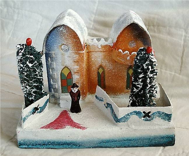 Antique Christmas village putz house collectible