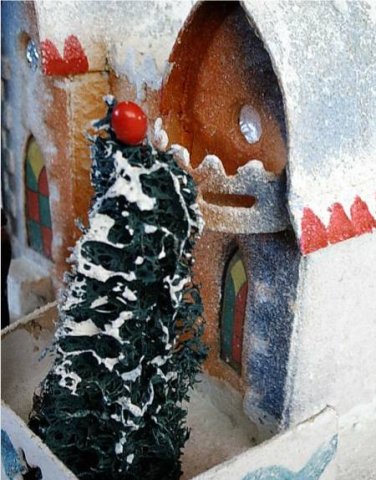 Antique Christmas village putz house collectible